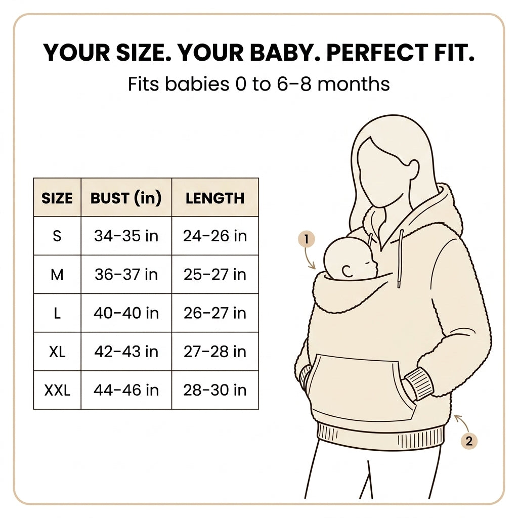 BabyWrap 2 in 1 Baby Carrier Hoodie Stay Warm Hands Free.