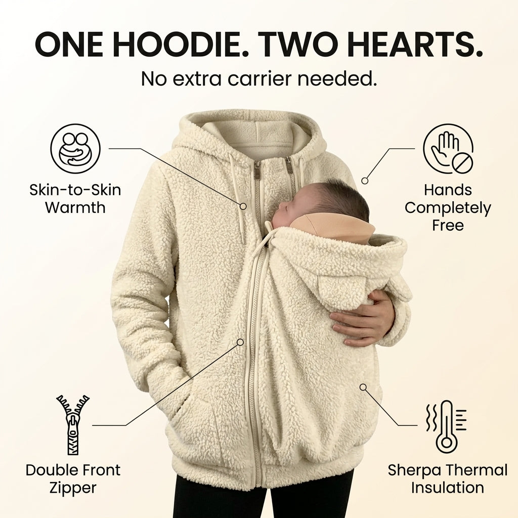 BabyWrap 2 in 1 Baby Carrier Hoodie Stay Warm Hands Free.