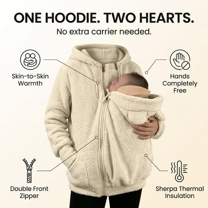 BabyWrap 2 in 1 Baby Carrier Hoodie Stay Warm Hands Free.
